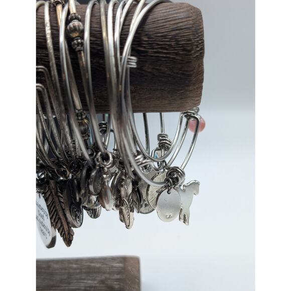 Lot of Twenty-Nine Alex and Ani & Similar Adjustable Wire Bangle Bracelets - Picture 5 of 12
